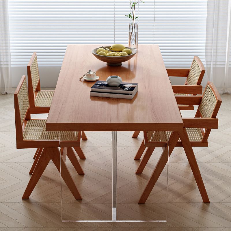 Modern 1/2/5 stukken Dinerset rechthoekige dennenhout eettafel voor eetkamercafé