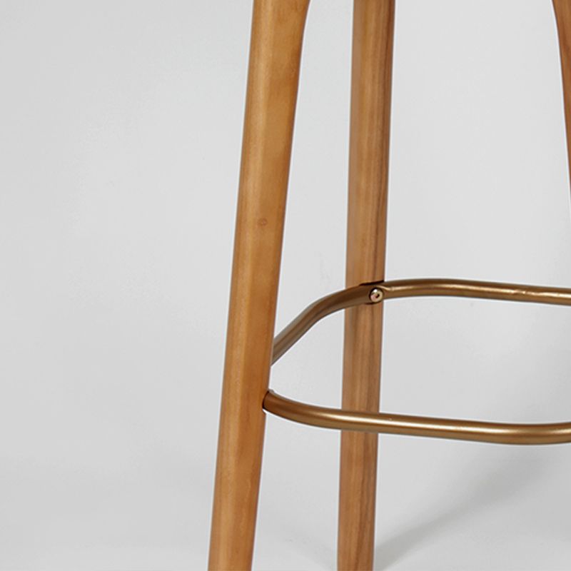Modern Style Bar-stool PU Leather Counter Bar Stool with Wooden Legs Clearhalo 'Bar Furniture' 'Bar Stools' 'bar_stools' 'furn' 'furn_bar_stools' 'Furniture' 'furniture_bar_stools' 'Kitchen & Dining Furniture' 1200x1200_4d12e6f5-94fb-40f2-84d3-7d999b12f694