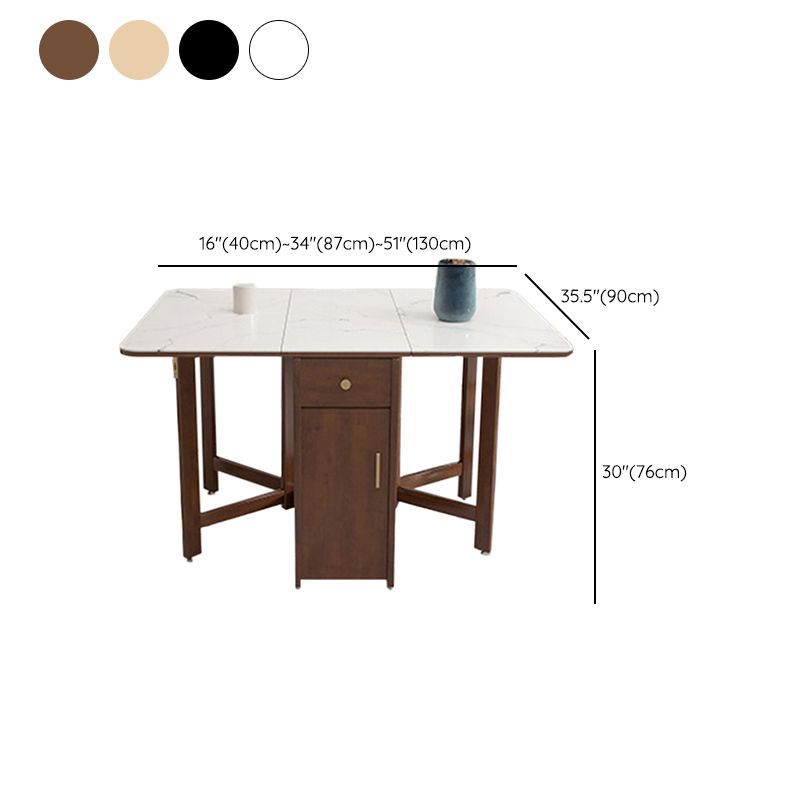 Mesa de comedor de piedra abatible de estilo moderno, 51,2" x 35,4" x 29,5"
