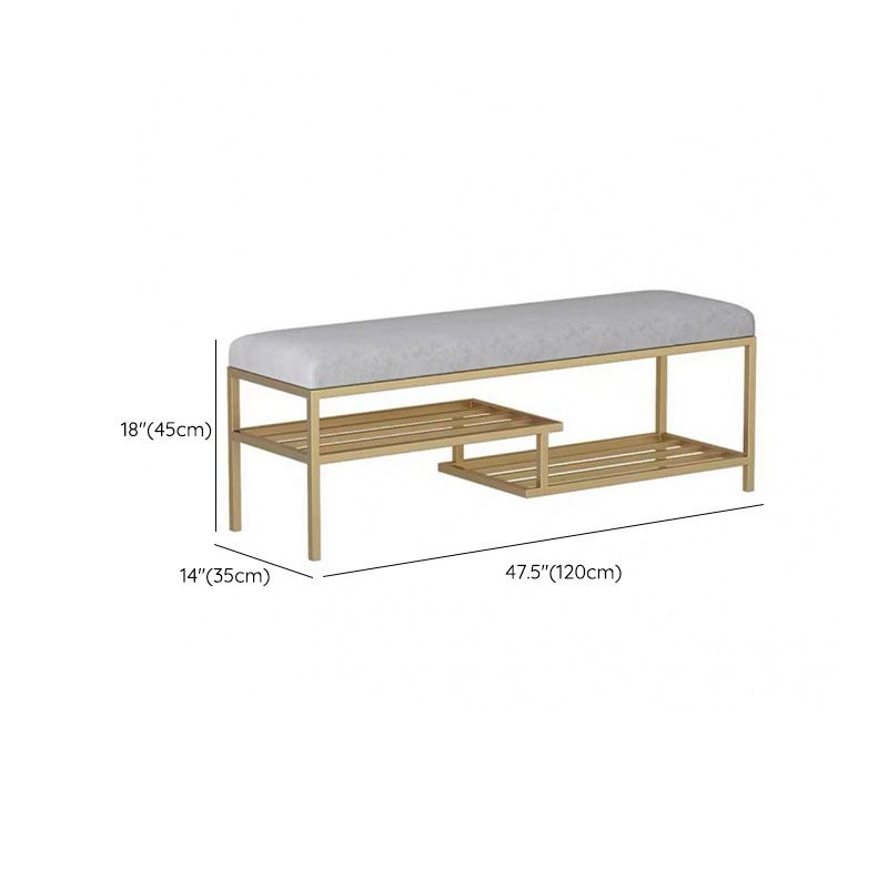 Banc d'entrée moderne banc de siège en métal rembourré, 14 "largeur
