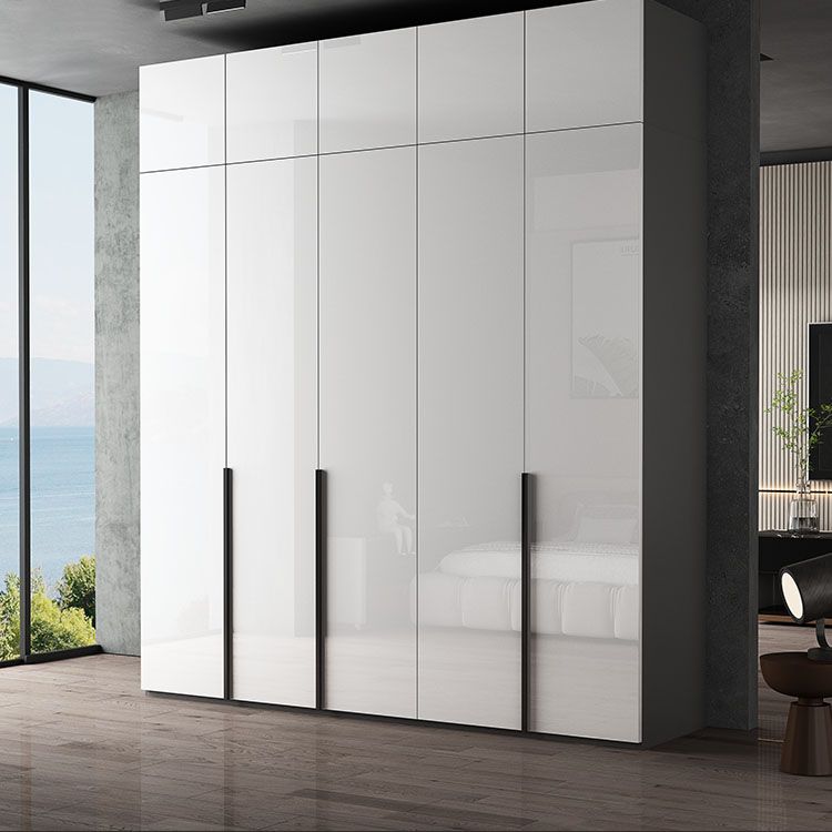 Contemporary Style Wood Wardrobe White Colour Soft Close Door Wardrobe Closet for Home