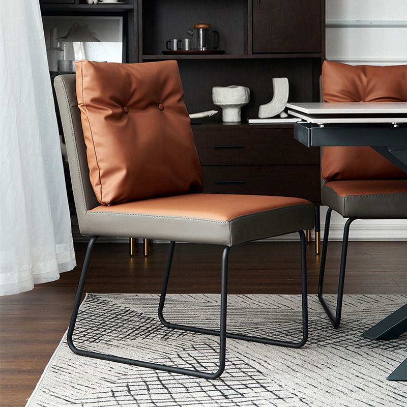 Contemporary Metal Chairs Set Dining Room Solid Back Side Chairs (Set of 2) Clearhalo ' kitchen&dining_furn' 'Dining Chairs' 'Dining Tables & Seating' 'dining_chair' 'furn' 'furn_dining_chair' 'Furniture' 'furniture_dining_chair' 'Kitchen & Dining Furniture' 'kitchen' 1200x1200_4d1a3af5-2cd6-42ac-a03f-493dcd9011a1