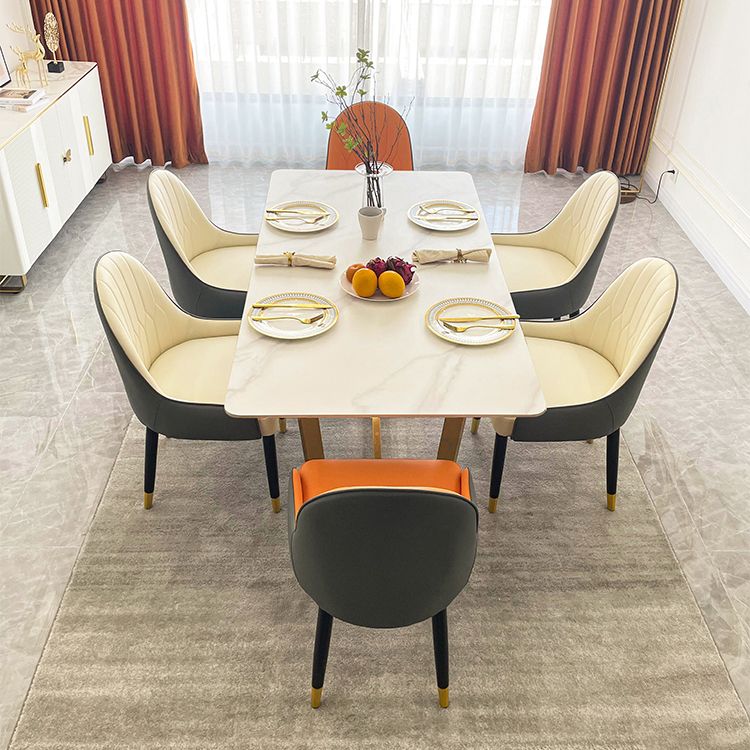 Dining Room Sets Scandinavian Metal Frame Dining Table Rectangle Formal Dinette Set for Home Clearhalo 'Dining Room Sets' 'Dining Tables & Seating' 'dining_room_set' 'furn' 'furn_dining_room_set' 'Furniture' 'furniture_dining_room_set' 'Kitchen & Dining Furniture' 'kitchen&dining_furn' 'kitchen' 1200x1200_4d1c4ece-e294-450c-aaf3-e926d826ae21