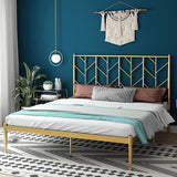 Metal Headboard Standard Bed Rectangular Bed with Custom Legs