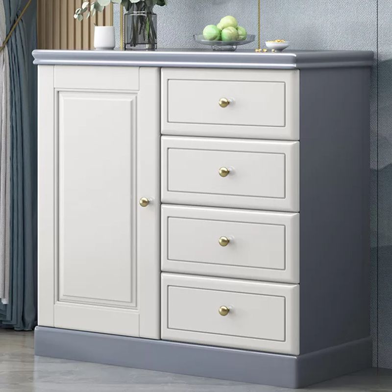 Rubberwood Accent Chest with1 - Door and Drawer, Bar Pulls Chest Clearhalo 'Cabinets & Chests' 'cabinets_chests' 'furn' 'furn_cabinets_chests' 'Furniture' 'Living Room Furniture' 1200x1200_4d1d4c88-0bdc-4772-a2f8-c2d274ca9aeb