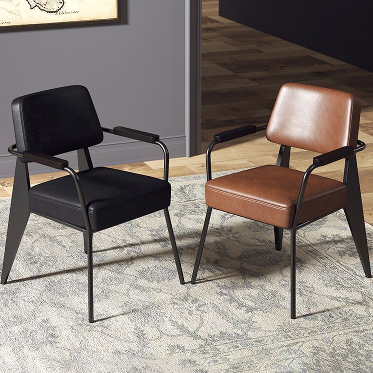 Industrial Style Metal Dining Chair Open Back Dining Arm Side Chair for Kitchen Clearhalo ' kitchen&dining_furn' 'Dining Chairs' 'Dining Tables & Seating' 'dining_chair' 'furn' 'furn_dining_chair' 'Furniture' 'furniture_dining_chair' 'Kitchen & Dining Furniture' 'kitchen' 1200x1200_4d1e530d-e76b-4522-8462-65191dbbd464