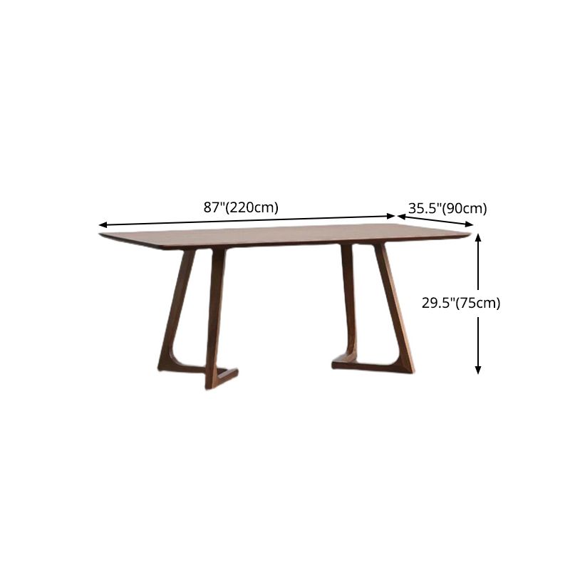 Rectangle Wood Dining Table Pine Solid Wood Table Modern with Double Pedestal Base Clearhalo 'Dining Tables & Seating' 'Dining Tables' 'dining_table' 'furn' 'furn_dining_table' 'Furniture' 'furniture_dining_table' 'Kitchen & Dining Furniture' 'kitchen' 'kitchen_dining_table' 1200x1200_4d1e8fc3-afe0-48f3-bde5-1cbc0604791e