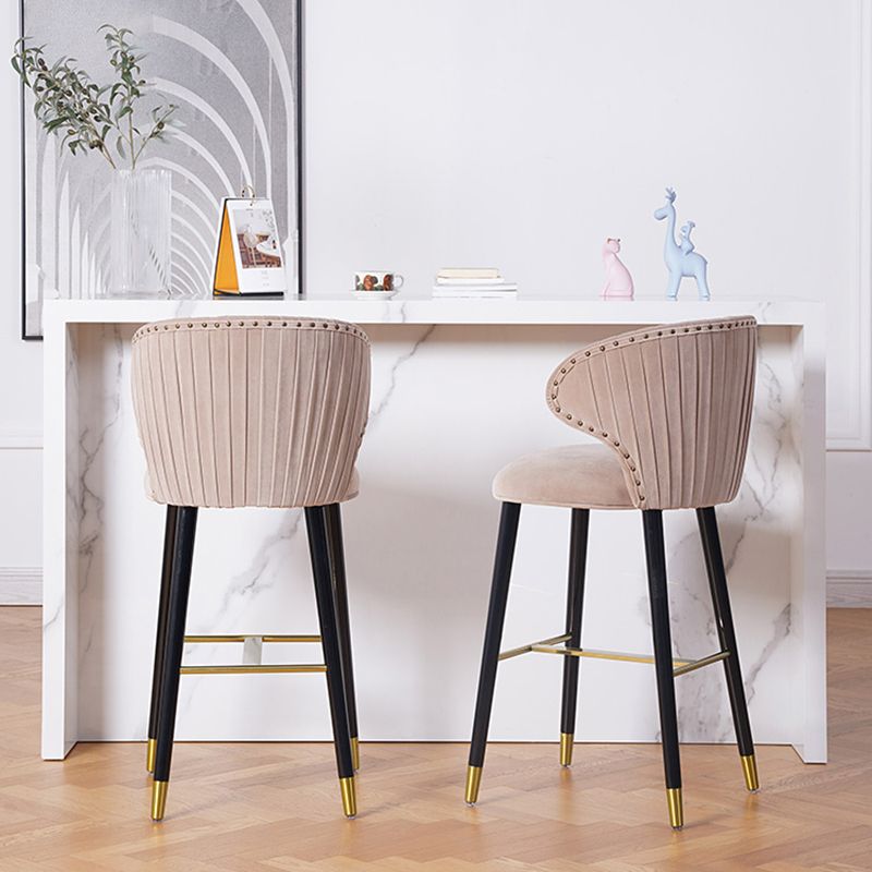 Glam Backrest Bar Stool Upholstered Counter Stool for Bristol with Wooden Legs Clearhalo 'Bar Furniture' 'Bar Stools' 'bar_stools' 'furn' 'furn_bar_stools' 'Furniture' 'Kitchen & Dining Furniture' 1200x1200_4d210173-8538-48db-91da-f31f7f10be56