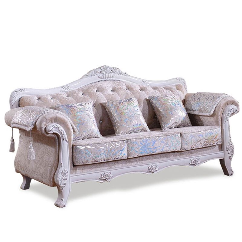 Traditional Velvet Couch Three Cushion Seat Settee with Rolled Arms Clearhalo 'furn' 'furn_sofas' 'Furniture' 'furniture_sofas' 'Living Room Furniture' 'Sofa' 'sofas' 1200x1200_4d211aa5-d844-4c09-9750-c0c9592b3c11
