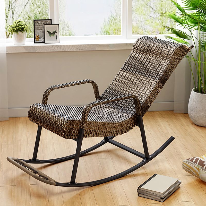 Modern Indoor Rattan Rocking Chair Single Relaxing Rocking Chair
