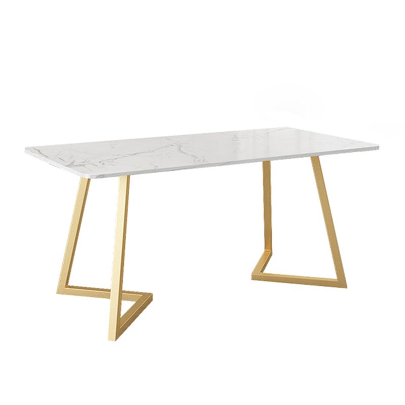 Glam Rectangle Dining Table Set 1/4/5 Pieces White Stone Top Dinette Set Clearhalo 'Dining Room Sets' 'Dining Tables & Seating' 'dining_room_set' 'furn' 'furn_dining_room_set' 'Furniture' 'Kitchen & Dining Furniture' 1200x1200_4d21f50d-2df8-47fe-b143-8aba083433c7