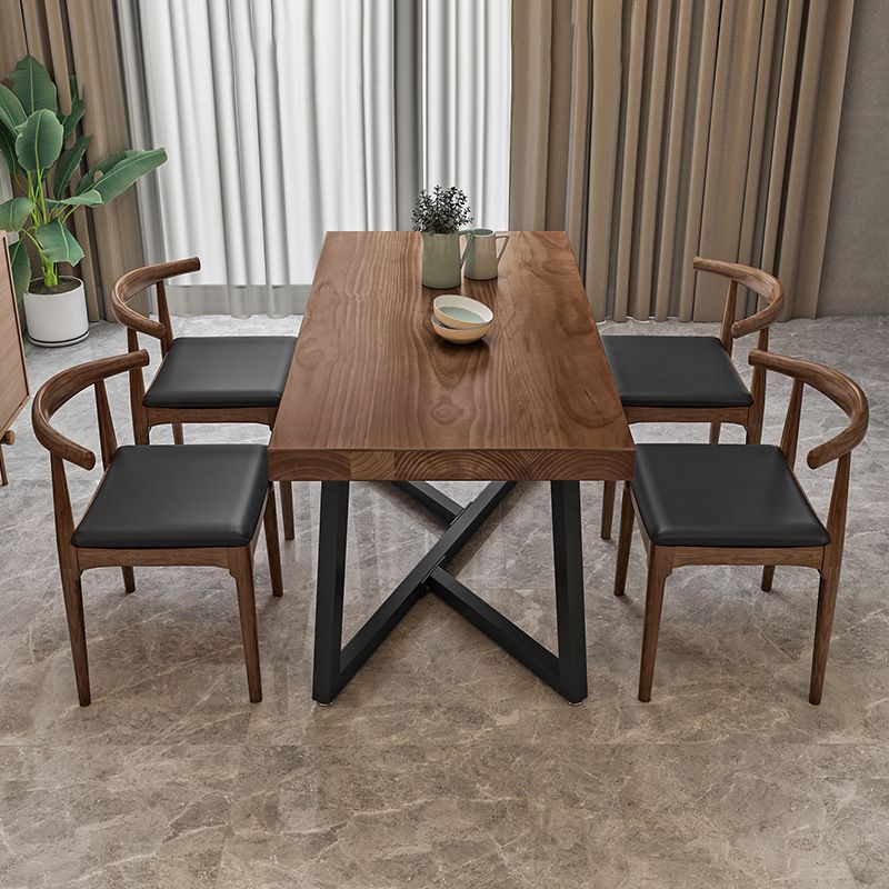 Juego de mesa de comedor industrial 1/5 pcs Mesa y sillas de comedor de madera maciza