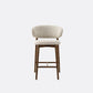 Solid Wood Dining Stools White Upholstered Bar Stools with Footrest