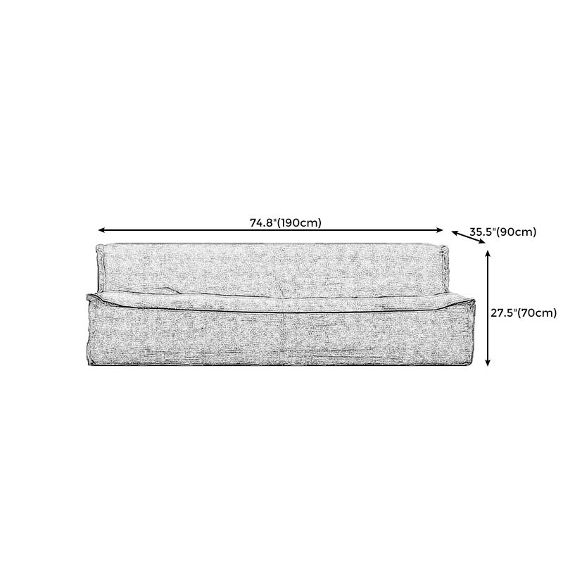 Cotton Blend/ Faux Leather Sofa Armless Settee for Three People Clearhalo 'furn' 'furn_sofas' 'Furniture' 'furniture_sofas' 'Living Room Furniture' 'Sofa' 'sofas' 1200x1200_4d241200-ac26-4f63-829c-e4ff39851ec8