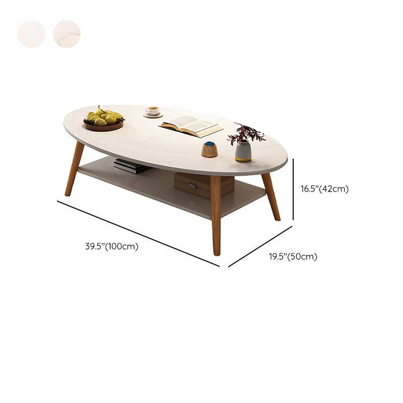 Modern Wood Cocktail Table 4 Legs Coffee Table with Storage Shelf Clearhalo 'Coffee & Accent Tables' 'Coffee Tables' 'coffee_tables' 'furn' 'furn_coffee_tables' 'Furniture' 'Living Room Furniture' 1200x1200_4d2431f2-31c4-47b5-baac-64c0d3b4ad59