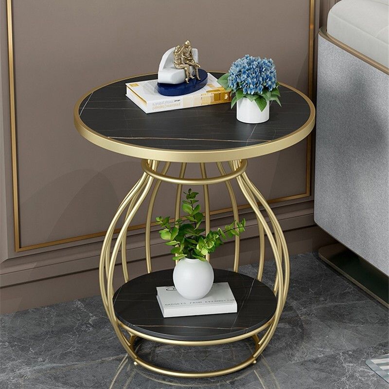 Modern Luxurious Metal Side Table Round Frame Sofa Side Accent Table Clearhalo 'Coffee & Accent Tables' 'End & Side Tables' 'end_side_tables' 'furn' 'furn_end_side_tables' 'Furniture' 'Living Room Furniture' 1200x1200_4d244ea8-aadd-4e37-8d53-f63dbb82cd54