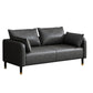 Faux Leather Sofa 31.49" High Square Arm Sofa with 2 Pillows