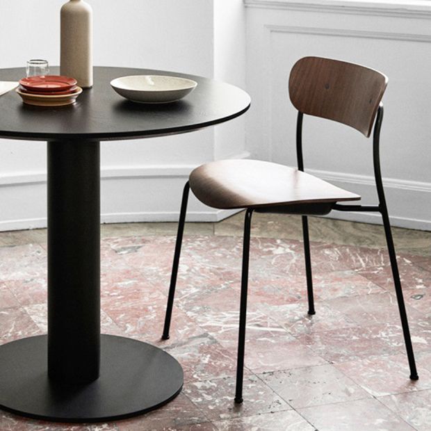 Modern Milk Tea Shop Open Back Side Chair Wood Dining Chair with Black Legs Clearhalo ' kitchen&dining_furn' 'Dining Chairs' 'Dining Tables & Seating' 'dining_chair' 'furn' 'furn_dining_chair' 'Furniture' 'furniture_dining_chair' 'Kitchen & Dining Furniture' 'kitchen' 1200x1200_4d262179-a5de-4045-a789-50b58acc403a