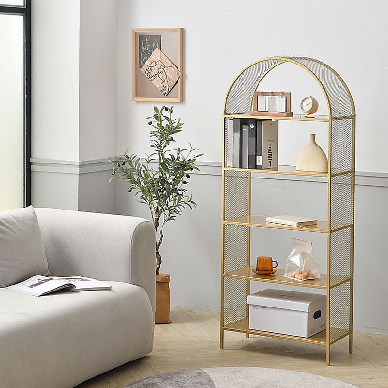 Modern Metal Bookcase Standard Vertical Open Shelf Bookshelf