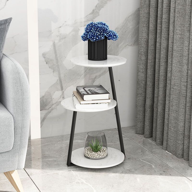 24.4" Tall Scandinavian Style Side End Table Metal Abstract Side Accent Table