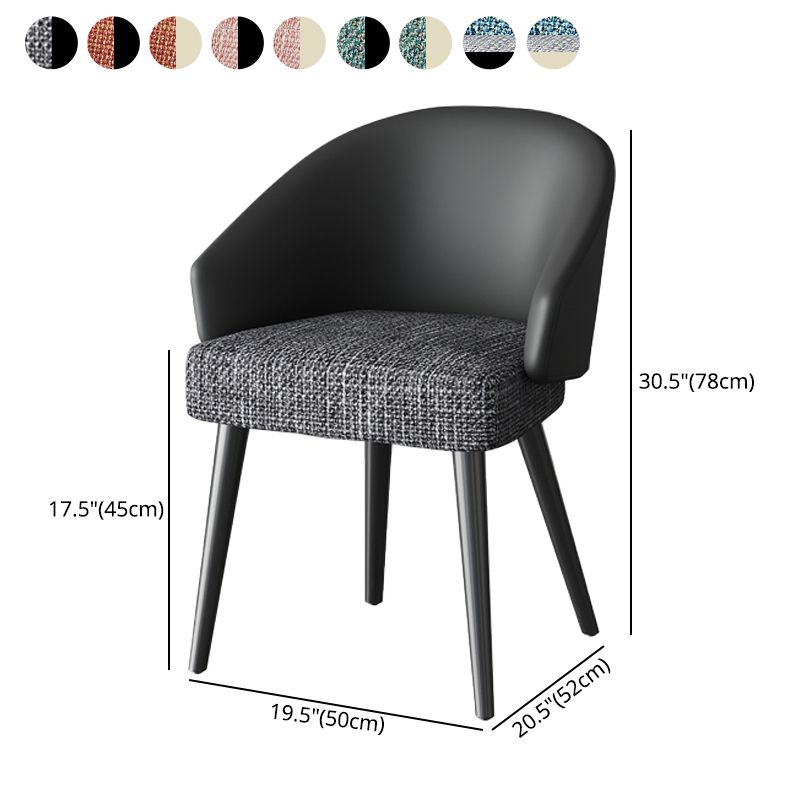 Scandinavian Indoor Arm Chair Upholstered Parsons Back Metal Dining Room Chair Clearhalo ' kitchen&dining_furn' 'Dining Chairs' 'Dining Tables & Seating' 'dining_chair' 'furn' 'furn_dining_chair' 'Furniture' 'furniture_dining_chair' 'Kitchen & Dining Furniture' 'kitchen' 1200x1200_4d28083a-5a61-40cc-b0aa-676980099daa