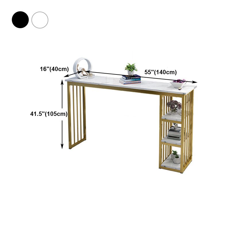 Rectangle Bar Dining Table Contemporary Bar Table with Gold Sled Base Clearhalo 'Bar Furniture' 'Bar Tables' 'bar_tables' 'furn' 'furn_bar_tables' 'Furniture' 'furniture_bar_tables' 'Kitchen & Dining Furniture' 1200x1200_4d28927e-e866-4253-a651-5a0e89179965