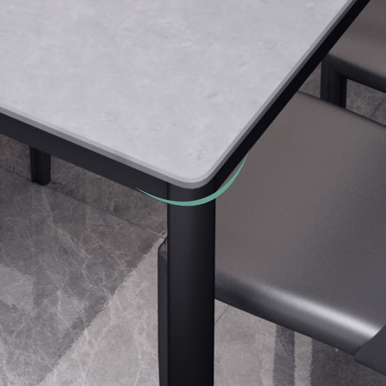 Industrial Style Sintered Stone Dining Table 4 Legs Base Rectangle Table for Home Clearhalo ' dining_table' 'Dining Tables & Seating' 'Dining Tables' 'furn' 'furn_dining_table' 'Furniture' 'furniture_dining_table' 'Kitchen & Dining Furniture' 'kitchen&dining_furn' 'kitchen' 'kitchen_dining_table' 1200x1200_4d292888-39b4-4f00-9cd7-5cb09ec9b46e