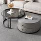 Round Nesting Coffee Table Set Frame Coffee Table Set with 2 Drawers Clearhalo 'Coffee & Accent Tables' 'Coffee Tables' 'coffee_tables' 'furn' 'furn_coffee_tables' 'Furniture' 'Living Room Furniture' 1200x1200_4d2a95c5-1b12-4a0e-969f-6c655f187f68
