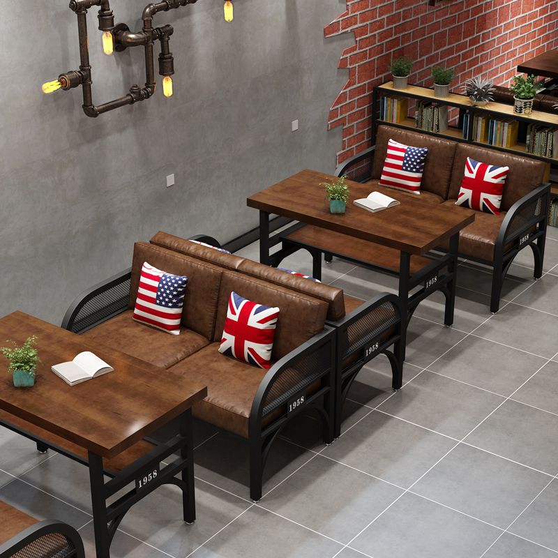 Industrial Style Solid Wood Dinner Room Kitchen Table Brown Metal Base Table for Dinning Room Clearhalo ' dining_table' 'Dining Tables & Seating' 'Dining Tables' 'furn' 'furn_dining_table' 'Furniture' 'furniture_dining_table' 'Kitchen & Dining Furniture' 'kitchen&dining_furn' 'kitchen' 'kitchen_dining_table' 1200x1200_4d2af07b-4039-4560-8791-06faacebdea6