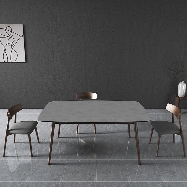 Rectangle Stone Top Dining Table Mid-Century Modern Dining Table with 4 Legs Clearhalo 'Dining Tables & Seating' 'Dining Tables' 'dining_table' 'furn' 'furn_dining_table' 'Furniture' 'furniture_dining_table' 'Kitchen & Dining Furniture' 'kitchen' 'kitchen_dining_table' 1200x1200_4d2b3282-2283-464e-9b00-52af6946d880