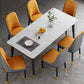 Metal 4 Legs Dining Table Contemporary Rectangle Stone Top Dining Table for Living Room Clearhalo 'Dining Tables & Seating' 'Dining Tables' 'dining_table' 'furn' 'furn_dining_table' 'Furniture' 'furniture_dining_table' 'Kitchen & Dining Furniture' 'kitchen' 'kitchen_dining_table' 1200x1200_4d2c3c2f-fe23-4faf-bab2-149dc59dbbc1