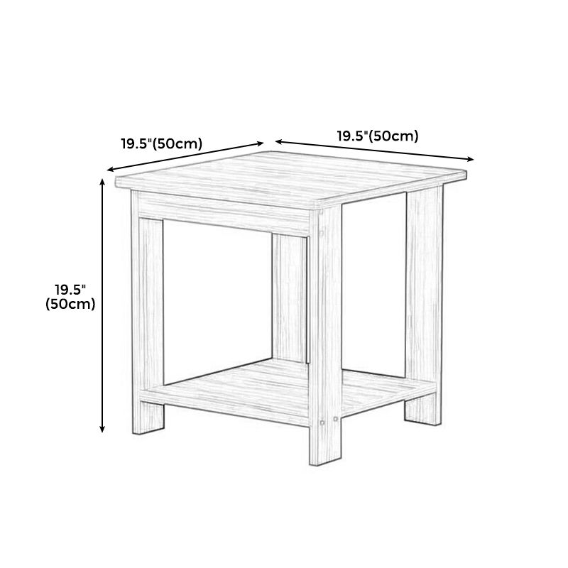 Sala per licenza per la fattoria Tavola laterale in legno a quattro gamba con uno scaffale