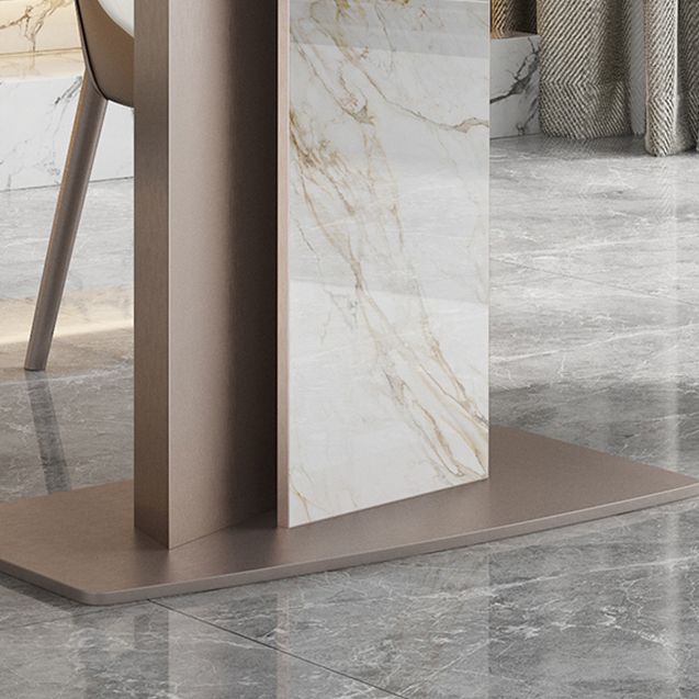 Luxury Sintered Stone Dining Table Single Pedestal Base Rectangle Table for Home Clearhalo ' dining_table' 'Dining Tables & Seating' 'Dining Tables' 'furn' 'furn_dining_table' 'Furniture' 'furniture_dining_table' 'Kitchen & Dining Furniture' 'kitchen&dining_furn' 'kitchen' 'kitchen_dining_table' 1200x1200_4d2d9e9e-6b1d-4aec-ac6d-ea680a1f5fab