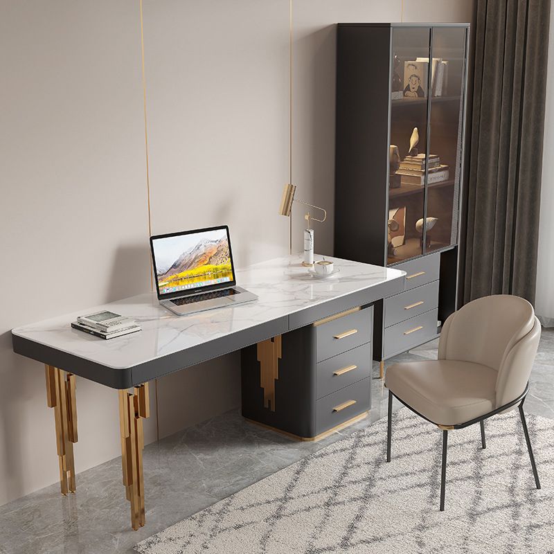 Glam Standard Bookcase Engineered Wood Book Shelf with Cabinets