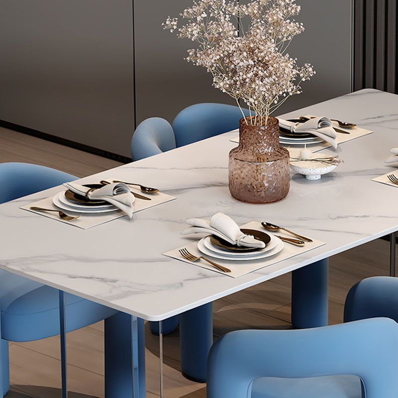 Minimalism Stone Table for Restaurant Rectangle Table with Acrylic Pedestal Clearhalo 'Dining Tables & Seating' 'Dining Tables' 'dining_table' 'furn' 'furn_dining_table' 'Furniture' 'furniture_dining_table' 'Kitchen & Dining Furniture' 'kitchen' 'kitchen_dining_table' 1200x1200_4d316010-b5ec-4b47-9c17-376a0cf89615