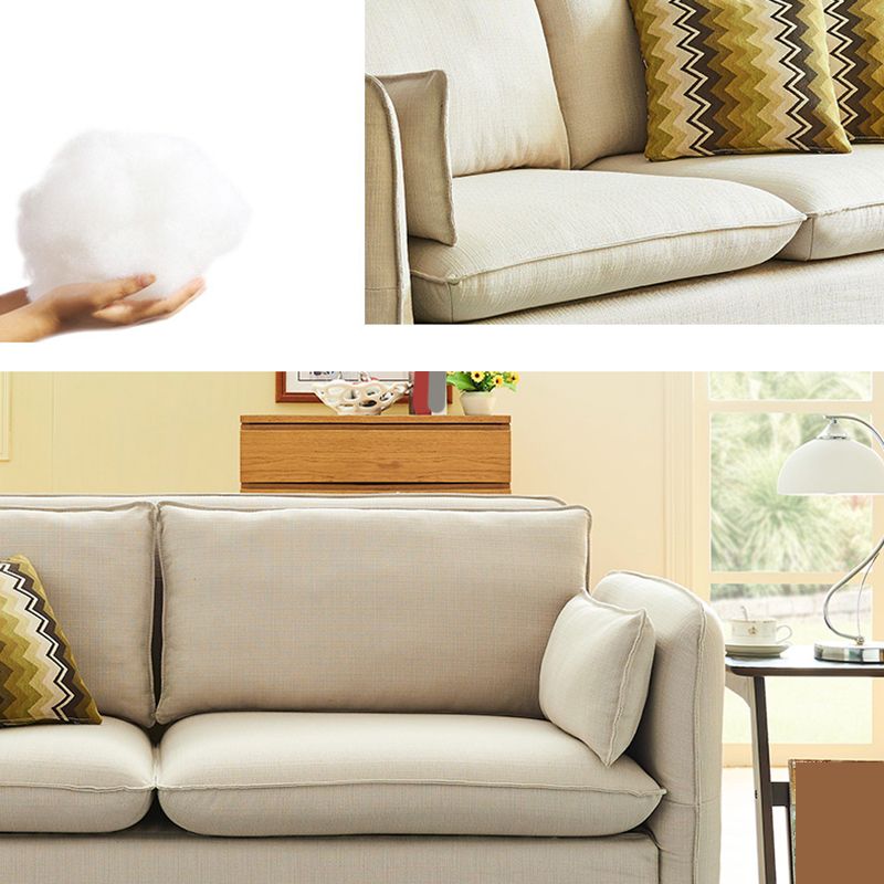 Contemporary Square Arm Cushions Sofa Fabric Standard Settee