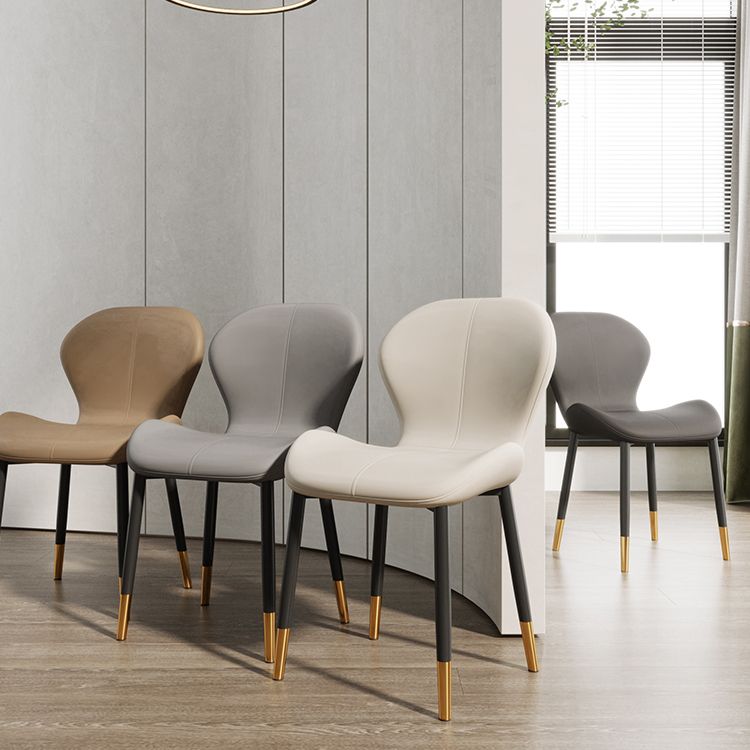 Scandinavian PU Leather Bedroom Side Chair Matte Finish Parsons Dining Chair Clearhalo ' kitchen&dining_furn' 'Dining Chairs' 'Dining Tables & Seating' 'dining_chair' 'furn' 'furn_dining_chair' 'Furniture' 'furniture_dining_chair' 'Kitchen & Dining Furniture' 'kitchen' 1200x1200_4d31abe8-397a-4d02-bed9-758f47f71765