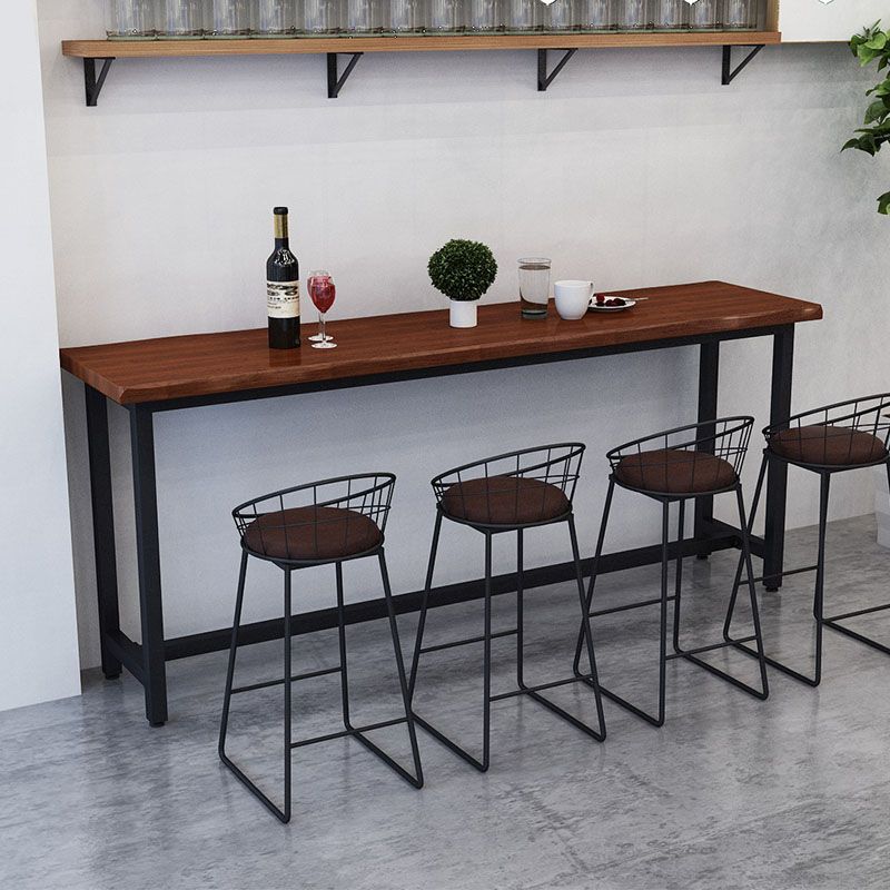 Contemporary Style Rectangle Bar Table Solid Wood Brown Bar Desk Clearhalo 'Bar Furniture' 'Bar Tables' 'bar_tables' 'furn' 'furn_bar_tables' 'Furniture' 'Kitchen & Dining Furniture' 1200x1200_4d336268-faaa-4485-bec6-62966d2f4e09