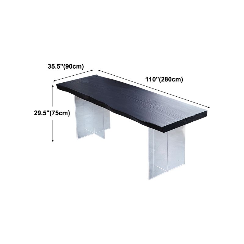 Modern Black in Pine Dining Table Specialty Dining Table for Kitchen Clearhalo 'Dining Tables & Seating' 'Dining Tables' 'dining_table' 'furn' 'furn_dining_table' 'Furniture' 'Kitchen & Dining Furniture' 1200x1200_4d33dcf7-8be7-4a16-8497-bad7792ca47e