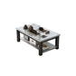 Rectangular Glass 4 Legs Coffee Cocktail Table with Storage Shelf Clearhalo 'Coffee & Accent Tables' 'Coffee Tables' 'coffee_tables' 'furn' 'furn_coffee_tables' 'Furniture' 'Living Room Furniture' 1200x1200_4d359106-96d5-4575-96d4-57c04298b870