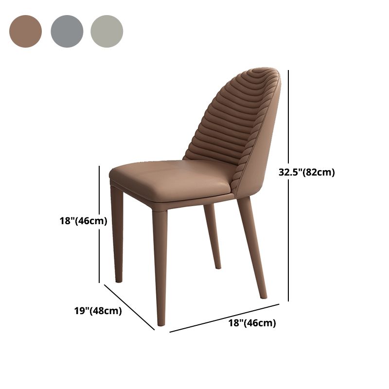 Glam Dining Room Side Chairs Faux Leather Metal Base Armless Chairs Clearhalo 'Dining Chairs' 'Dining Tables & Seating' 'dining_chair' 'furn' 'furn_dining_chair' 'Furniture' 'furniture_dining_chair' 'Kitchen & Dining Furniture' 1200x1200_4d35a10f-5c5c-4105-87ac-78a178af0d45