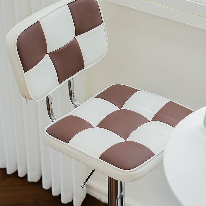 Contemporary Adjustable Height Swivel Upholstered Bar Stool with Footrest Clearhalo 'Bar Furniture' 'Bar Stools' 'bar_stools' 'furn' 'furn_bar_stools' 'Furniture' 'Kitchen & Dining Furniture' 1200x1200_4d360b7d-3718-43f4-9341-f210eab84916