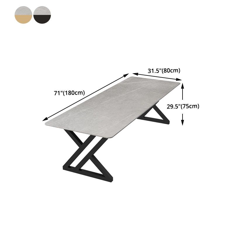 Industrial Rectangular Writing Desk Sintered Stone Office Desk with Metal Base Clearhalo 'furn' 'furn_office_desk' 'Furniture' 'Office Desks' 'Office Furniture' 'office_desk' 1200x1200_4d370115-339e-4210-a5ca-8cfad4433fb6