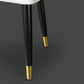Glam Kitchen Dining Chairs Faux Leather Side Chairs with Wood Legs