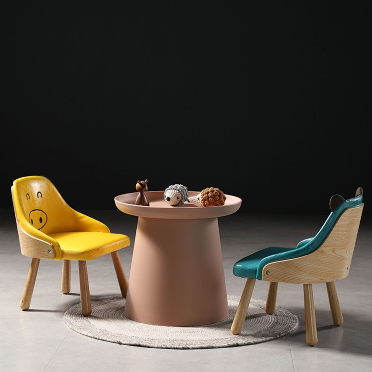 Scandinavian Round Tray Top Side End Table Plastic Pedestal End Table Clearhalo 'Coffee & Accent Tables' 'End & Side Tables' 'end_side_tables' 'furn' 'furn_end_side_tables' 'Furniture' 'Living Room Furniture' 1200x1200_4d394eac-3aad-4068-aadd-632209c38347