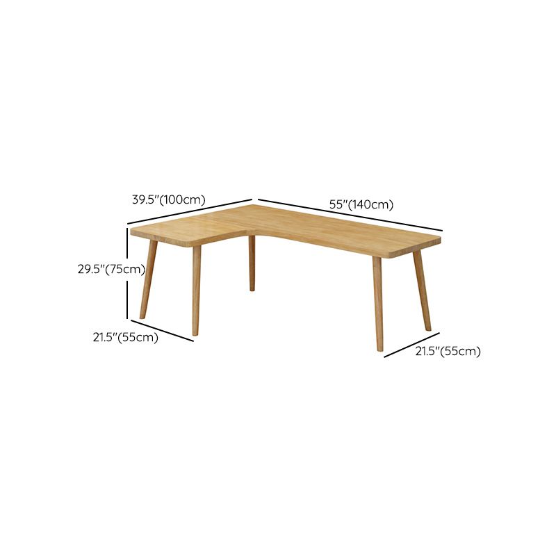 Table d'écriture en L de style moderne Bureau de travail en bois massif en bois massif
