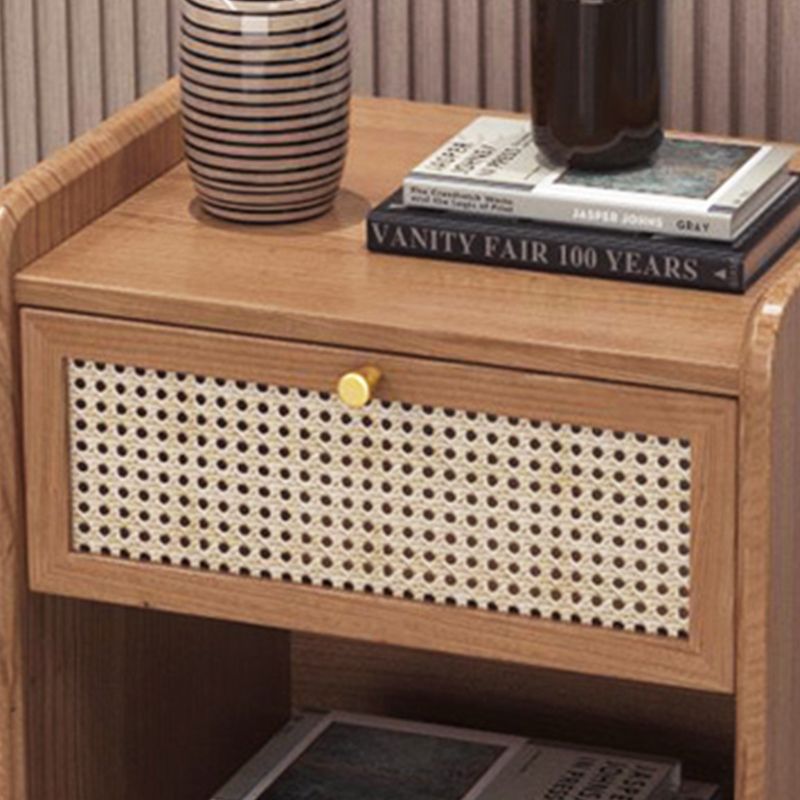 Cassetto del tavolo da notte in legno massiccio moderno da 19 pollici H comodino da letto con gambe