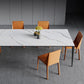 Faux Leather Kitchen Dining Chairs Contemporary Side Chairs with Metal Legs