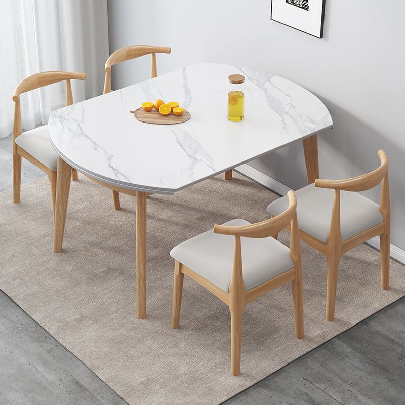Modern Sintered Stone Dining Room Set with Round Table and Wooden Base Dining Table Furniture Clearhalo 'Dining Room Sets' 'Dining Tables & Seating' 'dining_room_set' 'furn' 'furn_dining_room_set' 'Furniture' 'furniture_dining_room_set' 'Kitchen & Dining Furniture' 'kitchen&dining_furn' 'kitchen' 1200x1200_4d3ea6a8-2256-4d4e-8c28-82ebe9dd16ec