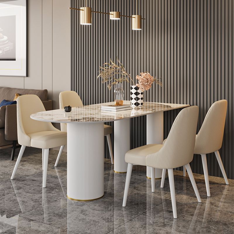 Free Form Stone Dining Table Modern Dining Table for Dining Room Clearhalo 'Dining Tables & Seating' 'Dining Tables' 'dining_table' 'furn' 'furn_dining_table' 'Furniture' 'Kitchen & Dining Furniture' 1200x1200_4d3ee9b5-f284-4250-9be7-1c0f3e678aa8